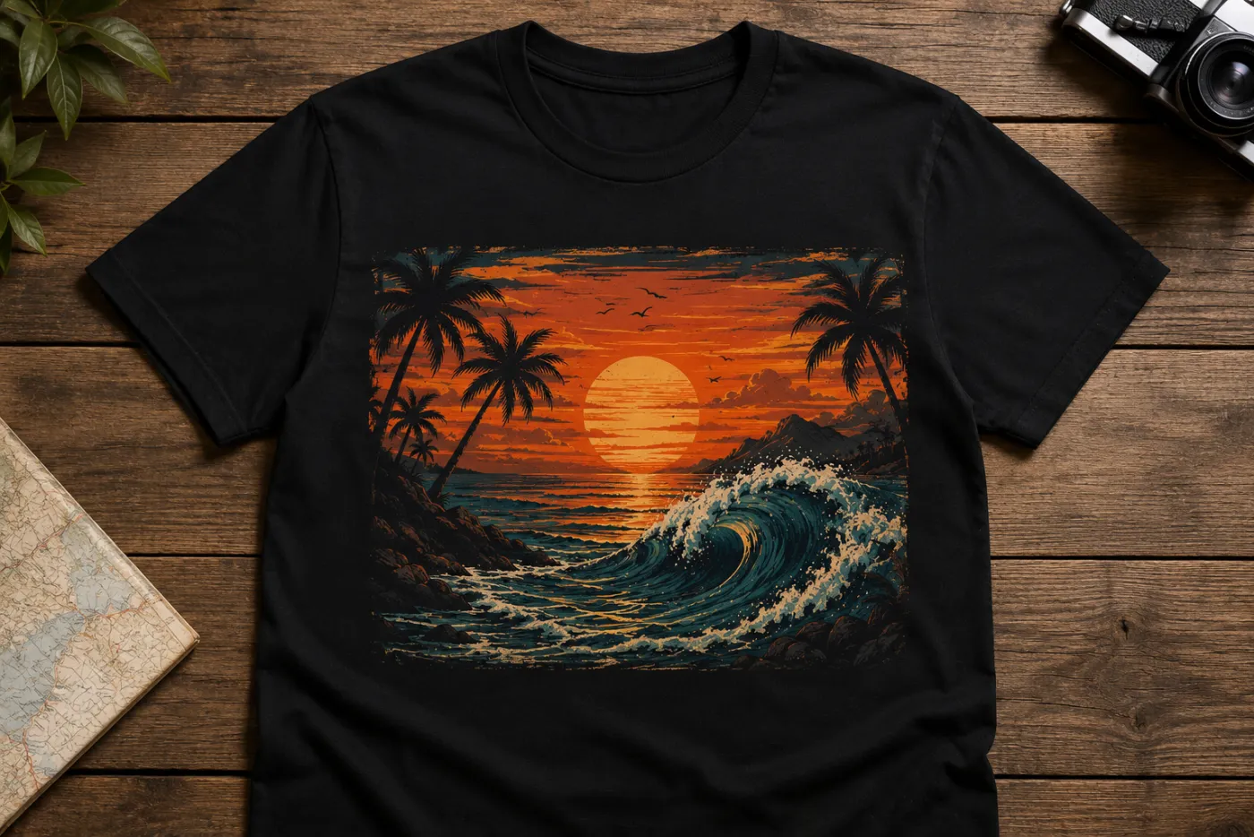 Bold custom printed t-shirt, press-ready
